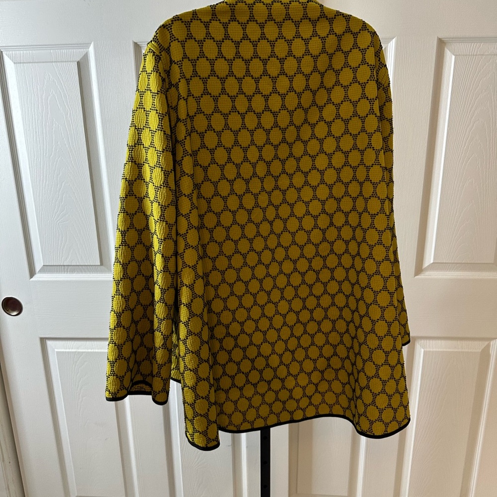 Women’s Marla Wynne open front topper/ cardigan SZ L dot print moss color - Picture 5 of 9